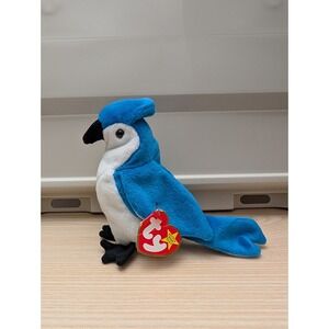 Vintage Ty Beanie Babies Rocket the Blue Jay Plush Toy Bird Collectible Songbird